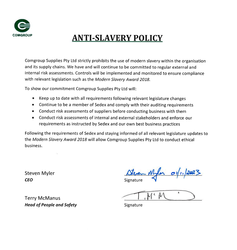 Anti Slavery Policy Draft
